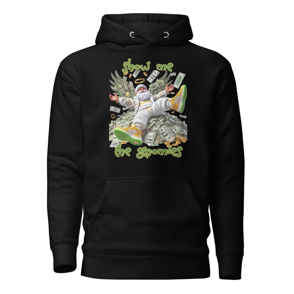 “Lucky Loot Leap” Black Graphic Hoodie